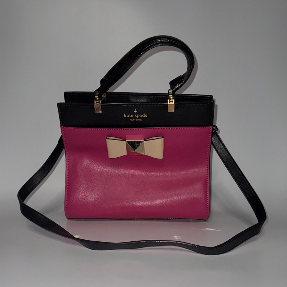 Kate Spade Pink and Black Bow Accent Bag